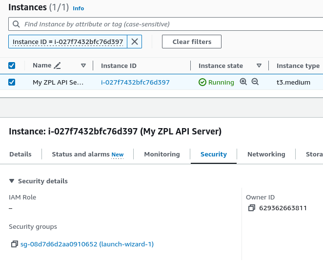 EC2 Security Group Settings