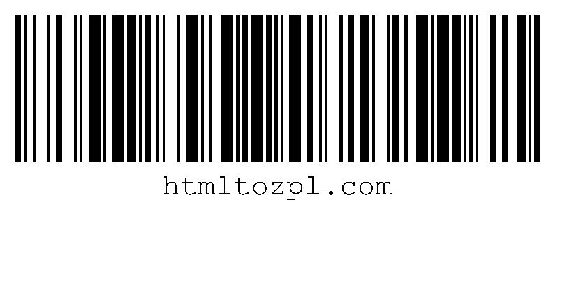 Sample label showing a barcode